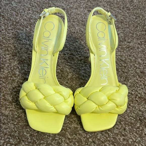 Calvin Klein Shoes - Calvin Klein Braided Yellow Heels